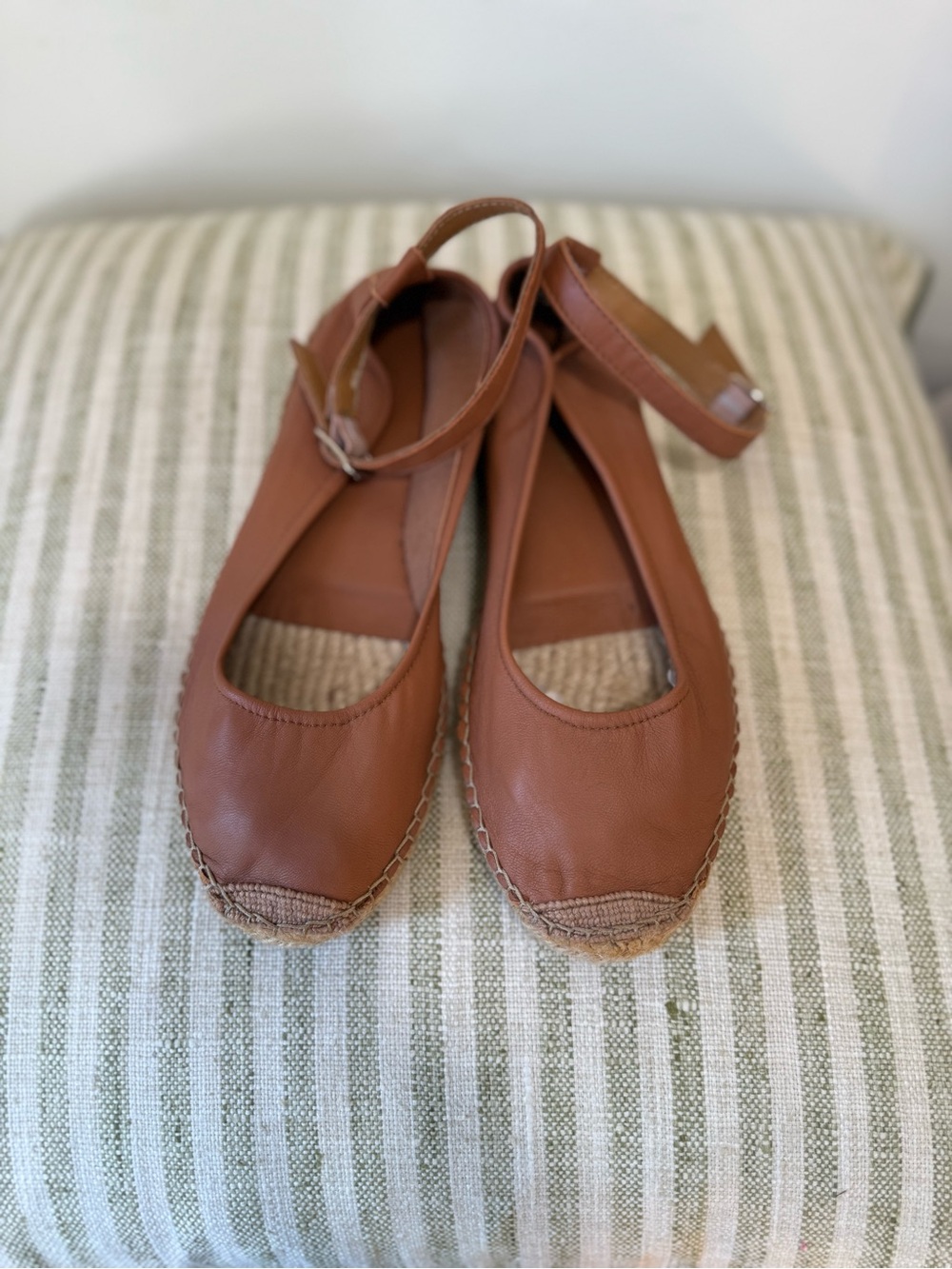 Free People Tan Leather Ankle-Strap Espadrilles - Picture 1 of 8